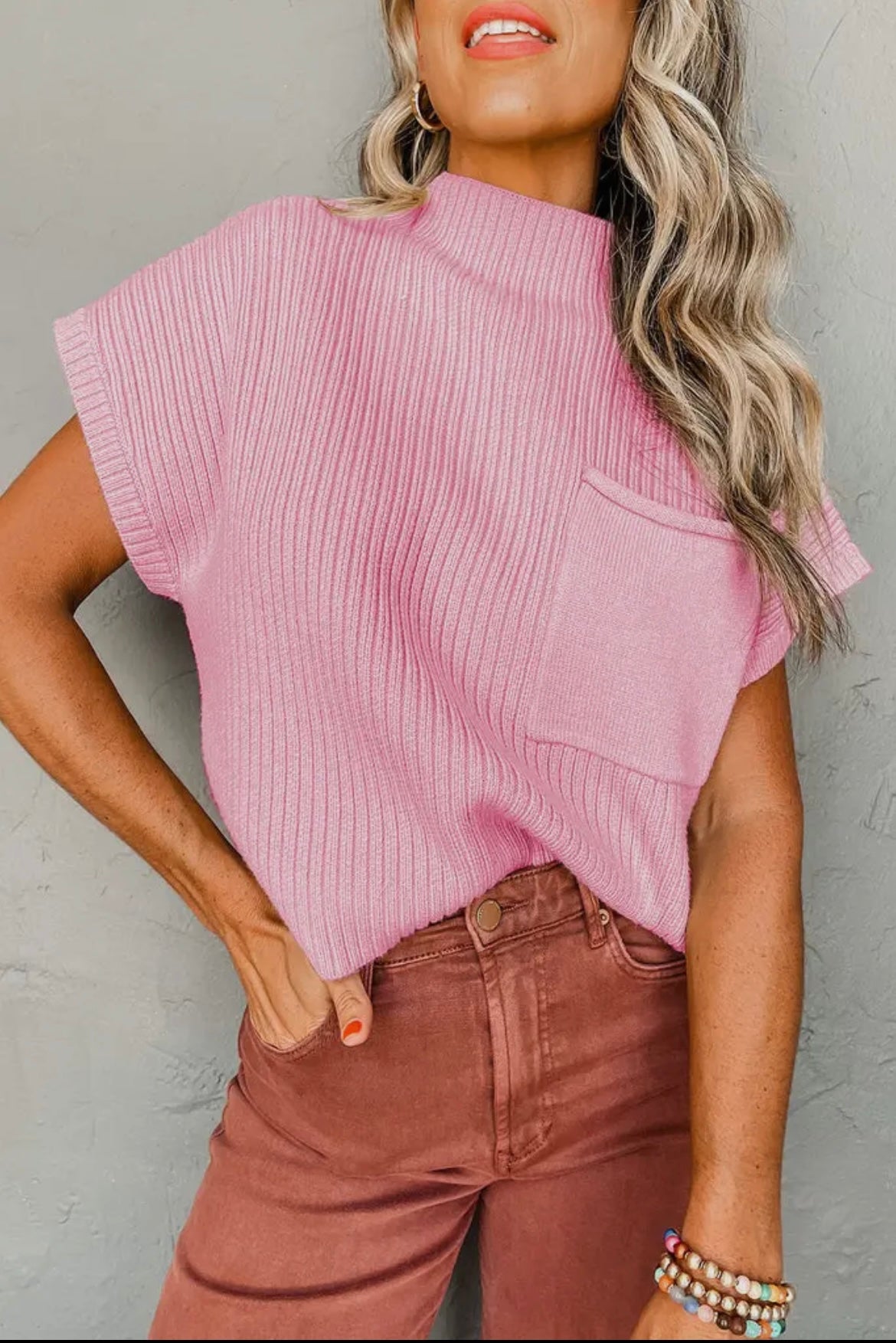 The Baby Pink Brookelyn Vest