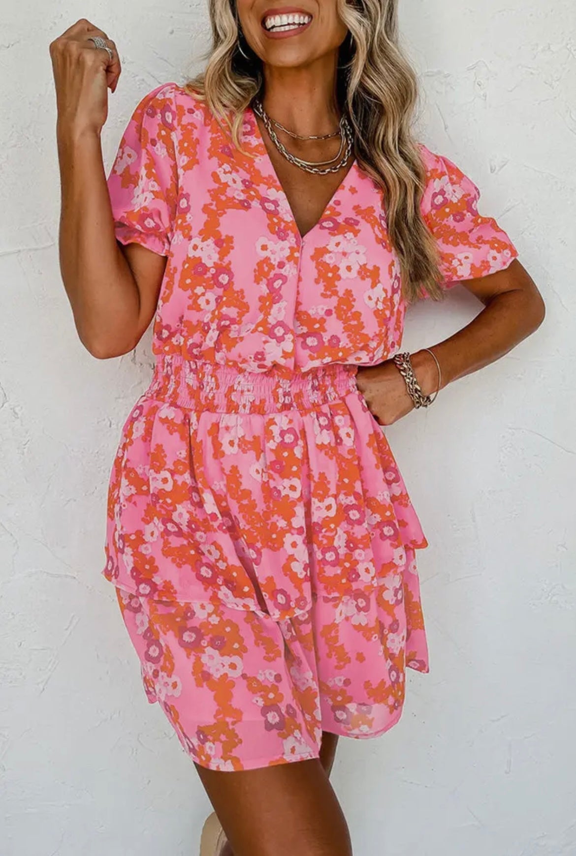 The Kennedy Pink Floral Dress